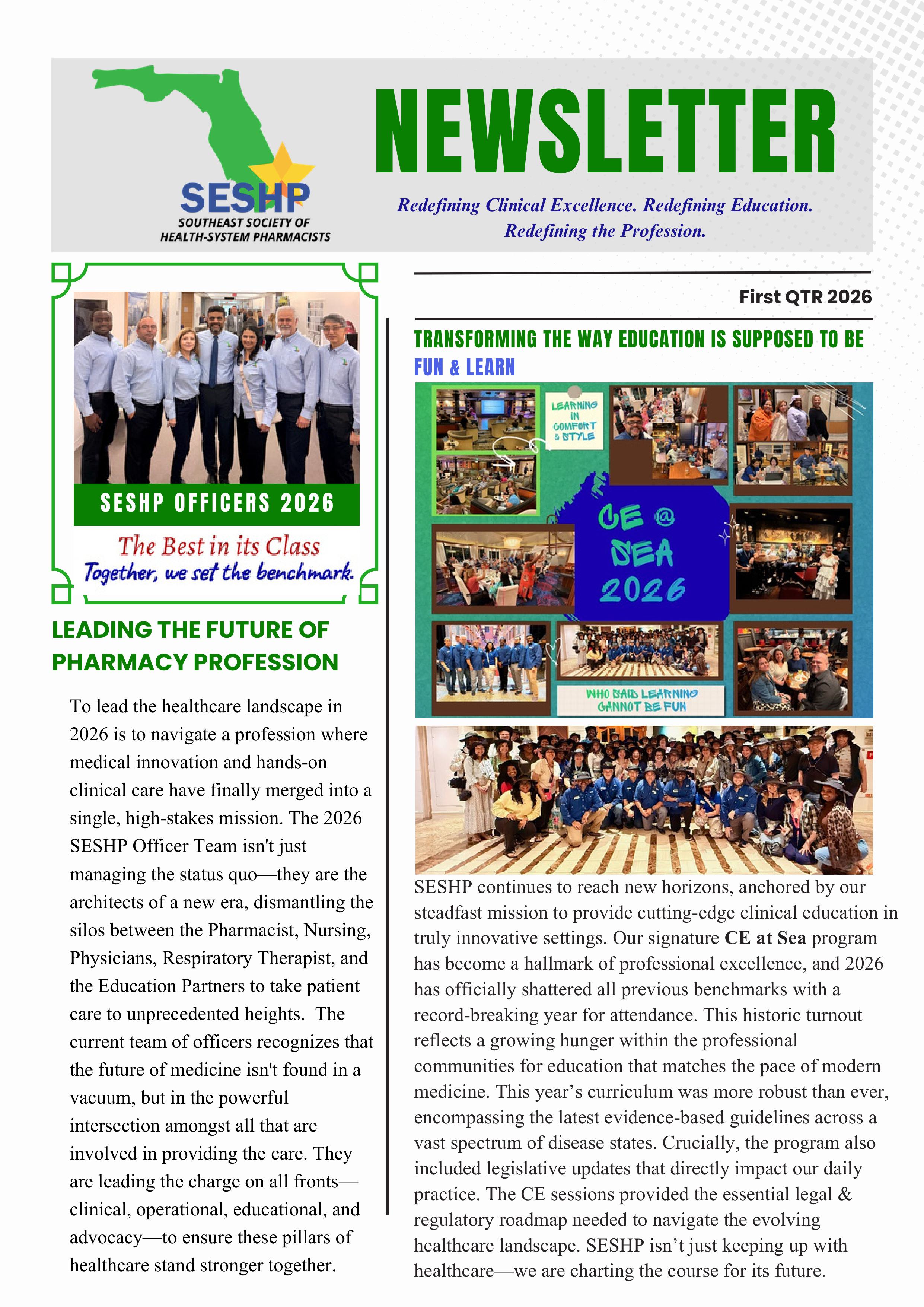 Page 1 of the newsletter