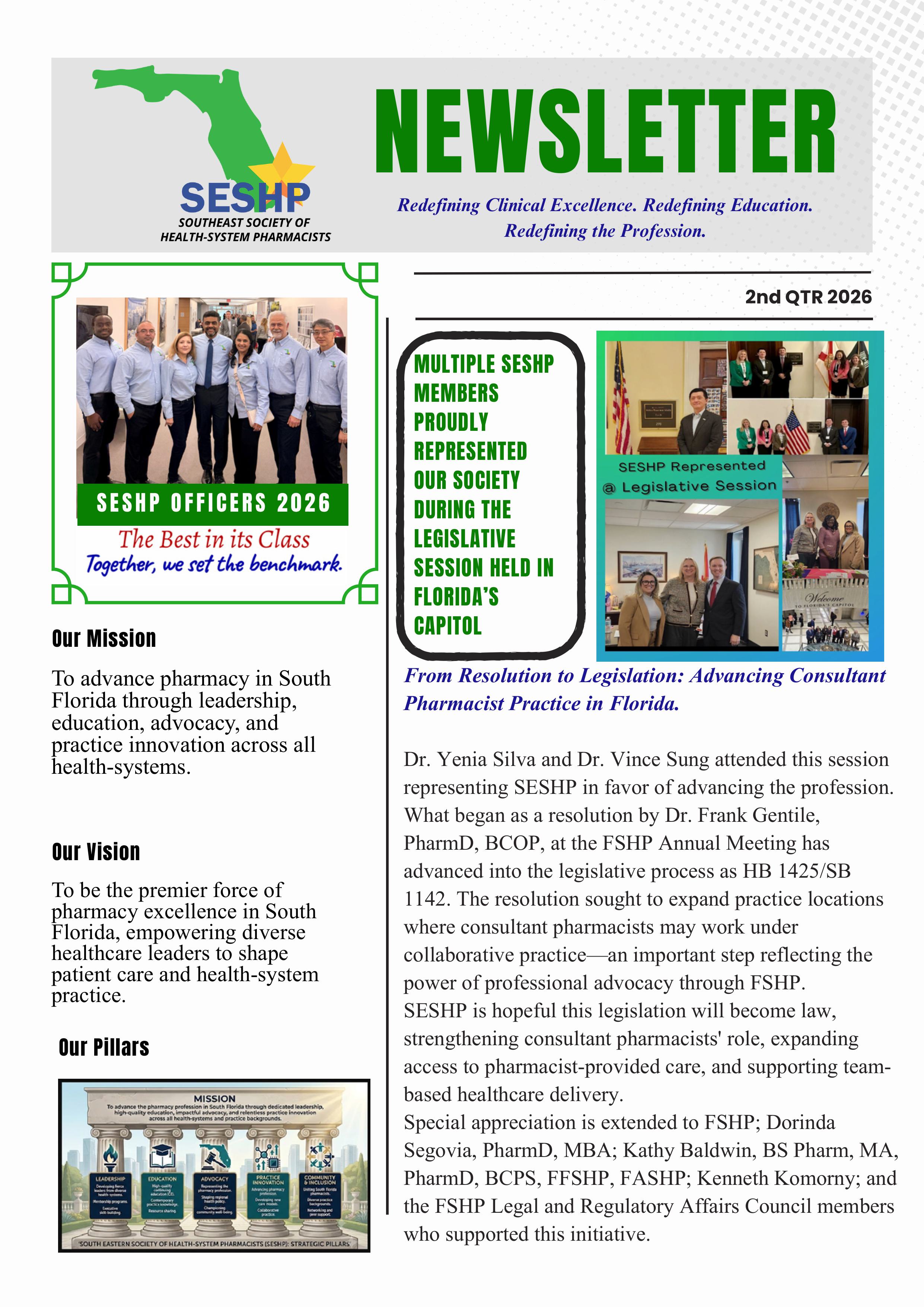 Page 1 of the newsletter
